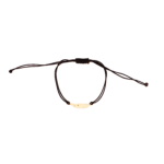 bransoletka na sznurku ze złotym piórkiem, liściem w próbie 585