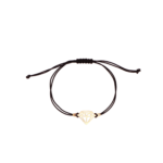 Bransoletka złota na sznurku w próbie 585, złote kulki i diament