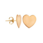 Kolczyki Złote Gładkie Serce Na Zatyczkę