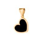 zawieszka złota serce z czarnym kamieniem syntetycznym
