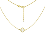 naszyjnik złoty biała koniczyna