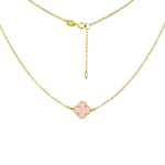 naszyjnik złoty różowa koniczyna