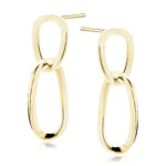 Kolczyki srebrne pozłacane dwa połączone kółka - Orielle