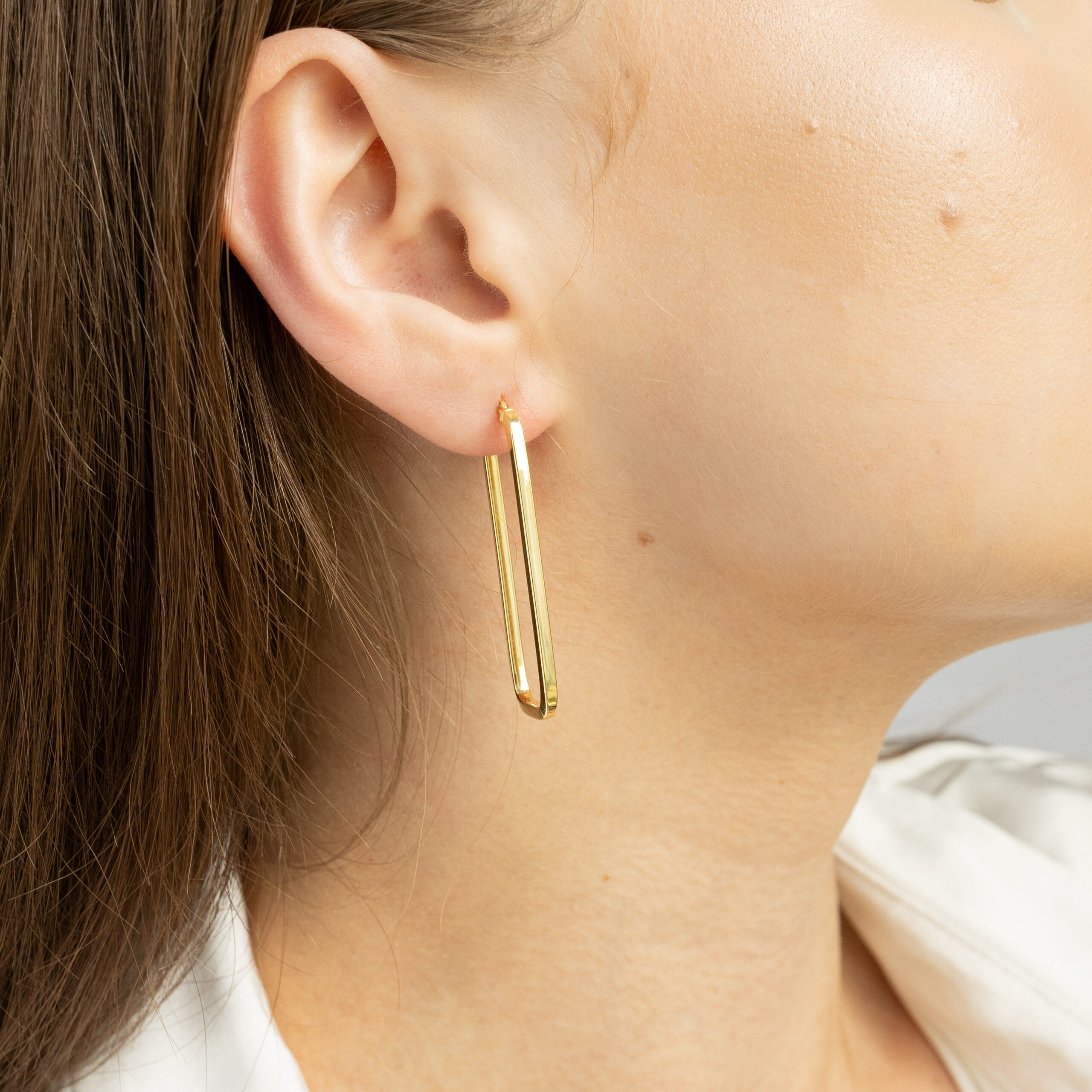 Kolczyki Złote Gładkie Owalne Spinacze Nola Kolczyki Złote Gładkie Owalne Spinacze Nola