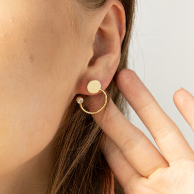 Kolczyki Złote Kółka z Cyrkonią Clarisse