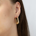 Kolczyki złote prostokątne zdobione Camelia