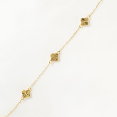 Bransoletka złota z diamentowanymi koniczynami Goldi Marocco