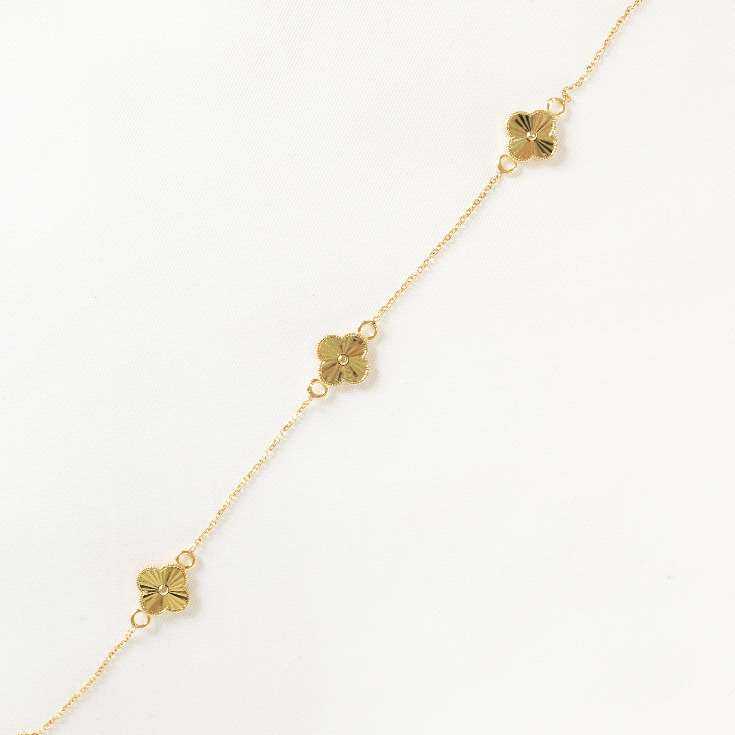 Bransoletka złota z diamentowanymi koniczynami Goldi Marocco Bransoletka złota z diamentowanymi koniczynami Goldi Marocco