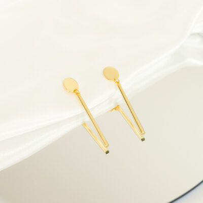 Kolczyki srebrne pozłacane wiszące patyczki Serena