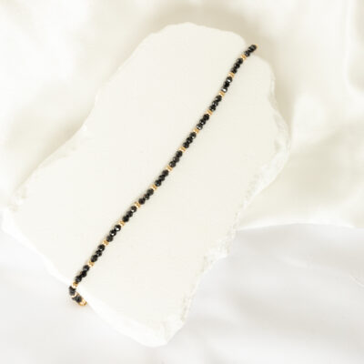 Bransoletka ze złotymi i czarnymi kulkami Black Silk