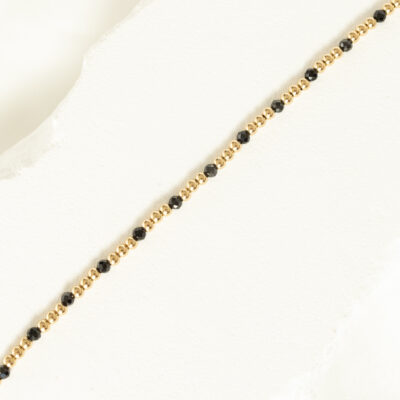 Bransoletka ze złotymi i czarnymi kulkami Gold Silk