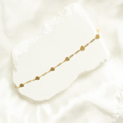 Bransoletka złota spinacze z serduszkami Love Line