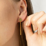 Kolczyki srebrne pozłacane wiszące patyczki Serena