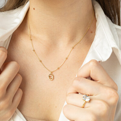 Naszyjnik złoty z kulkami i zawieszką Valeria