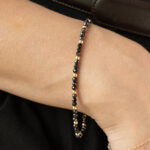 Bransoletka ze złotymi i czarnymi kulkami Black Silk