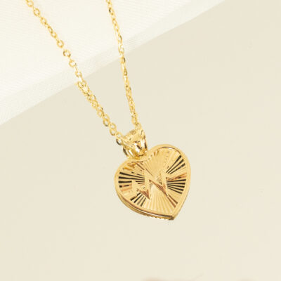 Zawieszka złota diamentowane serce z linią życia L'amour