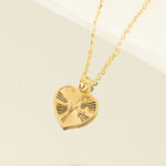 Zawieszka złota diamentowane serce z linią życia L'amour