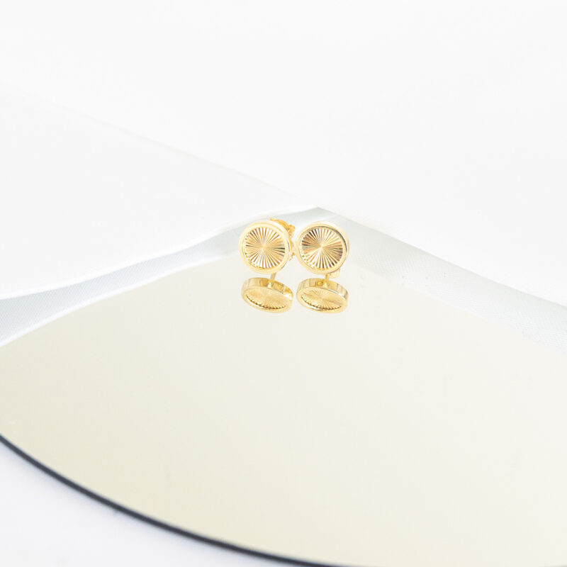 Kolczyki złote diamentowane kółka w gładkiej oprawie na zatyczkę