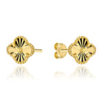 Kolczyki Złote Diamentowana Koniczynka Goldi Marocco 1,4cm